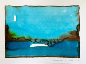 Tempo di viaggio n°36 / Encres sur papiers aquarelle / 30x40 cm / 2023