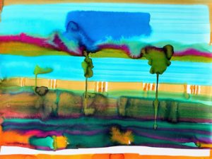 Paysage aveuglé / Encres sur toiles et châssis / 60 x 80 cm / 2024