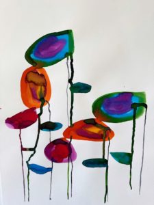 Compositions n°28 / Encres sur papiers aquarelles / 65 x 50 cm / 2022