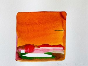 Tempo di viaggio n°16 / Encres sur papiers aquarelle / 30 x 40 cm / 2022 / 2023