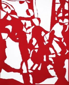 Rasgueo Rojo II - Collage - 70 x 51 cm