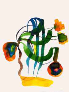 Frédéric Khodja - Compositions n°26 / Encres sur papiers aquarelles / 65 x 50 cm / 2022