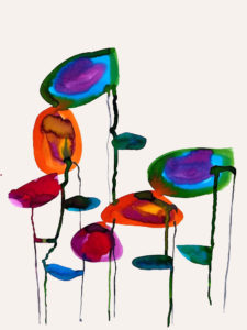 Frédéric Khodja - Compositions n°28 / Encres sur papiers aquarelles / 65 x 50 cm / 2022