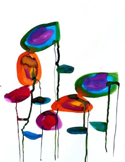 Compositions n°28 / Encres sur papiers aquarelles / 65 x 50 cm / 2022