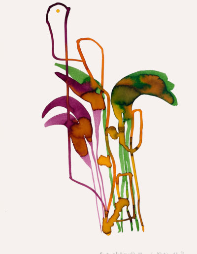 Frédéric Khodja - Plante relationnelle VII - Encres sur papiers aquarelles / 65 x 50 cm / 2022