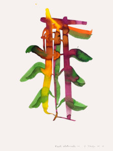 Frédéric Khodja - Plante relationnelle VIII - Encres sur papiers aquarelles / 65 x 50 cm / 2022