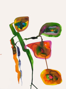 Frédéric Khodja - Compositions n°1 / Encres sur papiers aquarelles / 65 x 50 cm / 2022