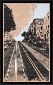 Alone in San Francisco - 30 exemplaires Sérigraphie sur merisier - 36 x 60 cm (Avec cadre 40 x 64 cm)