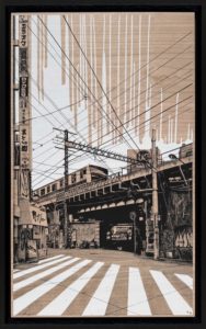 Japan spirit - 30 exemplaires Sérigraphie sur érable - 75 x 37 cm (Avec cadre 79 x 41 cm)