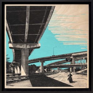 Back to Miami - 30 exemplaires Sérigraphie sur érable - 45 x 45 cm (Avec cadre 49 x 49 cm)