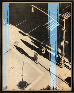 Good morning New York - Sérigraphie sur bois d'érable - 74 x 60 cm