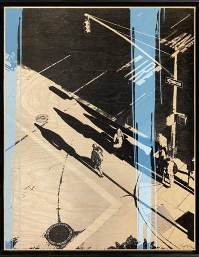 Good morning New York - Sérigraphie sur bois d'érable - 74 x 60 cm